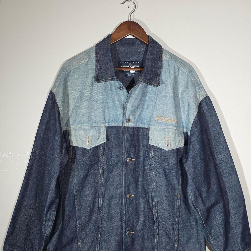 Phat-farm Men's Blue and Navy Jacket